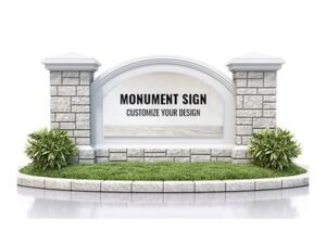 Monument sign with pan face