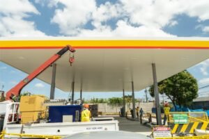 gas station canopy construction
