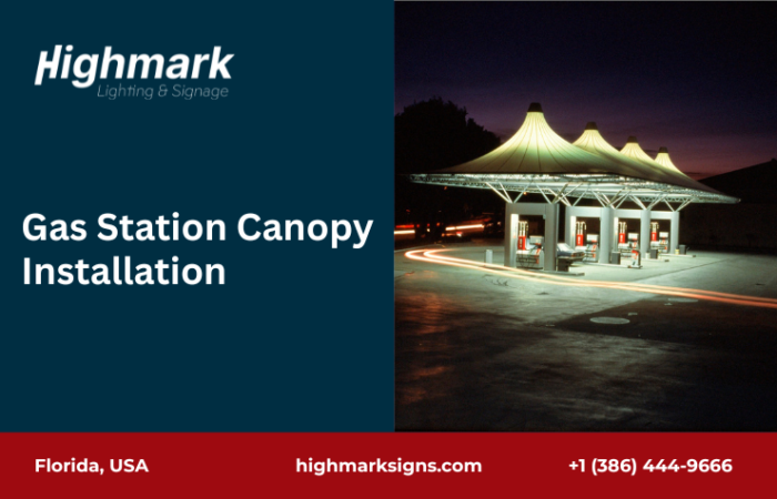 Gas Station Canopy Installation