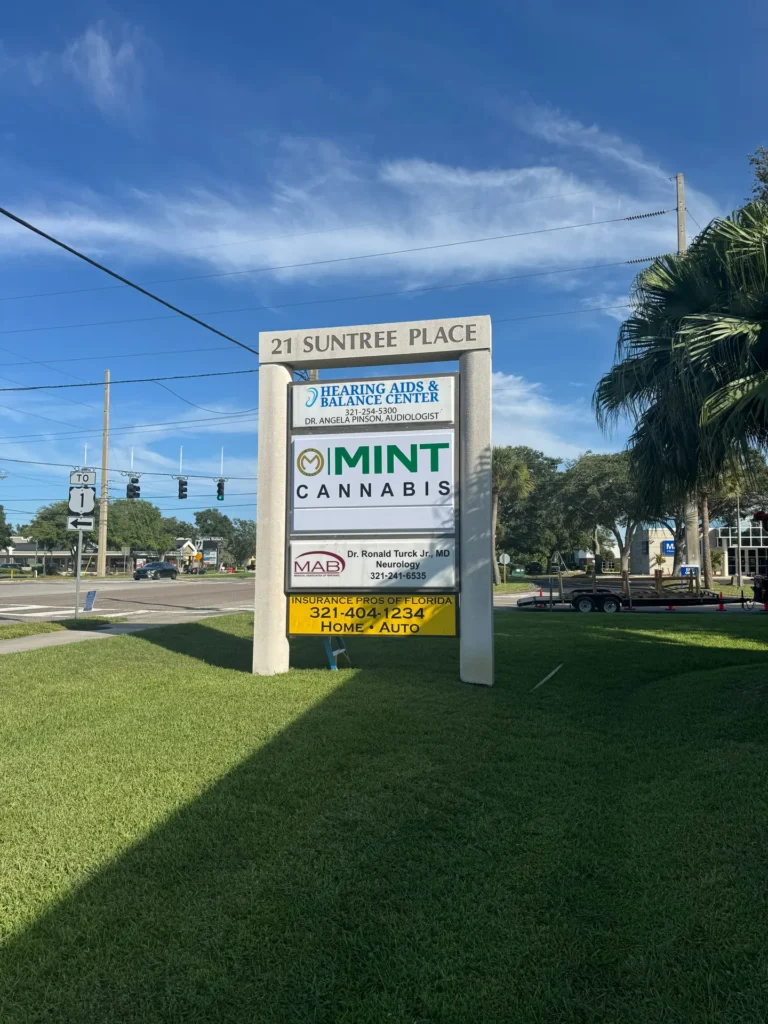 Mint Cannabis monument sign in Melbourne, FL