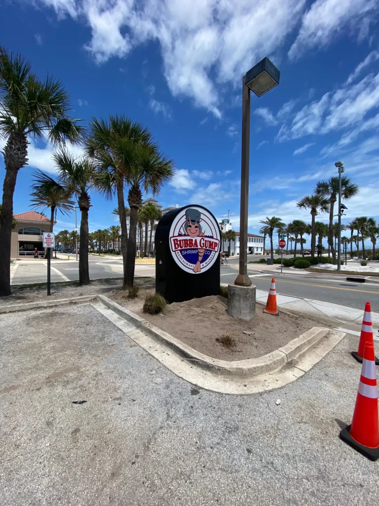 Bubba Gumps monument sign in Jacksonville Beach, FL