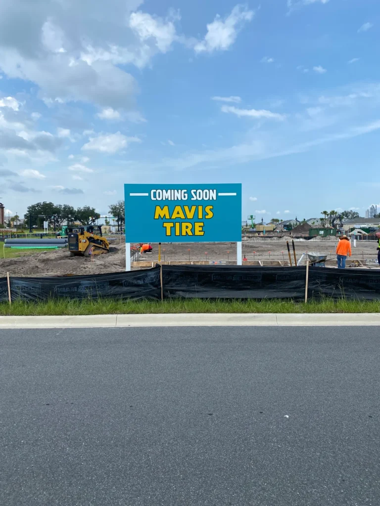 Mavis post and panel sign in Sumterville, FL