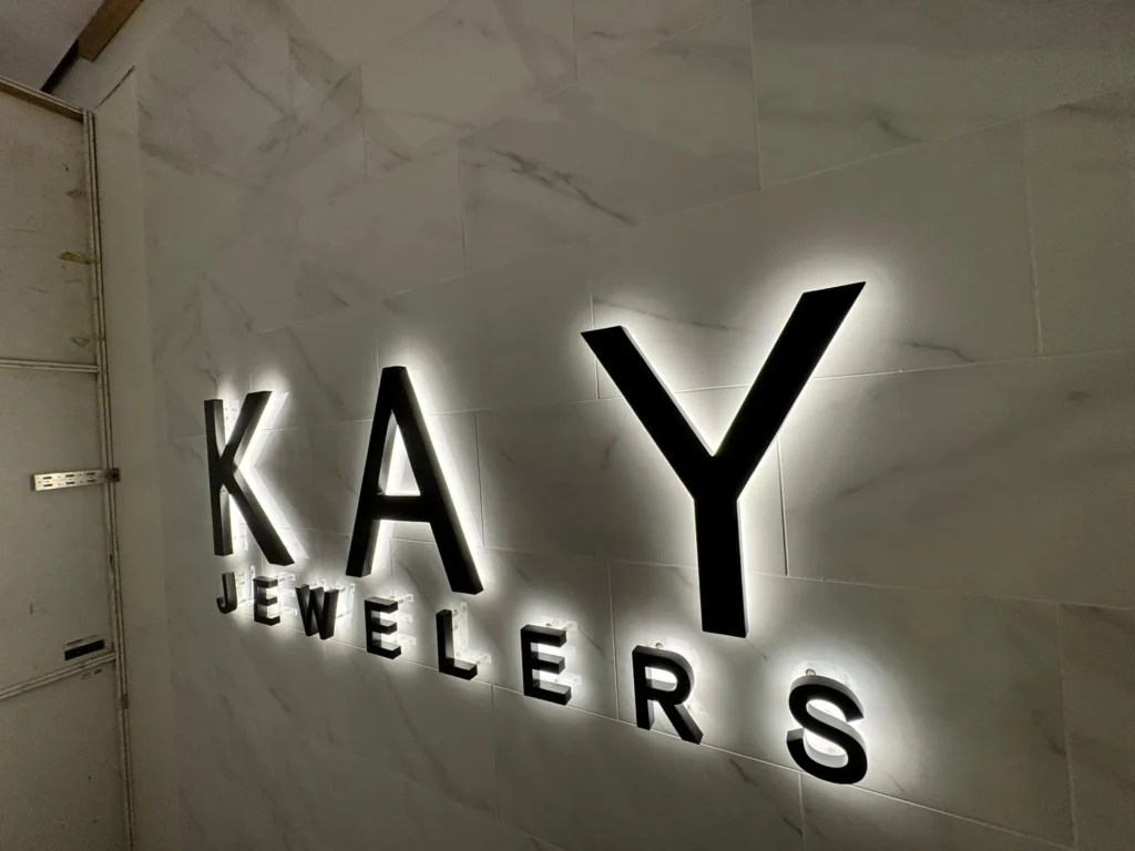 Kay Jewelers interior channel letter sign in Orange Park, FL
