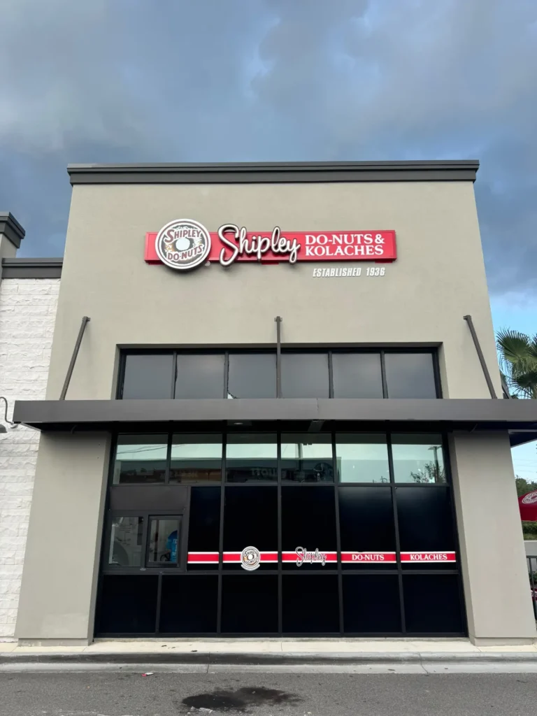 Shipley Donuts illuminated cabinet sign in Jacksonville, FL